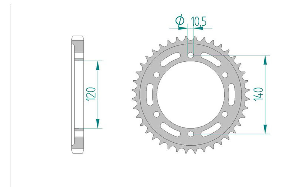 Sprocket Rear CHT498-46ED Alloy RK-B5624-46 JTR498 Afam 16605 - Special Order