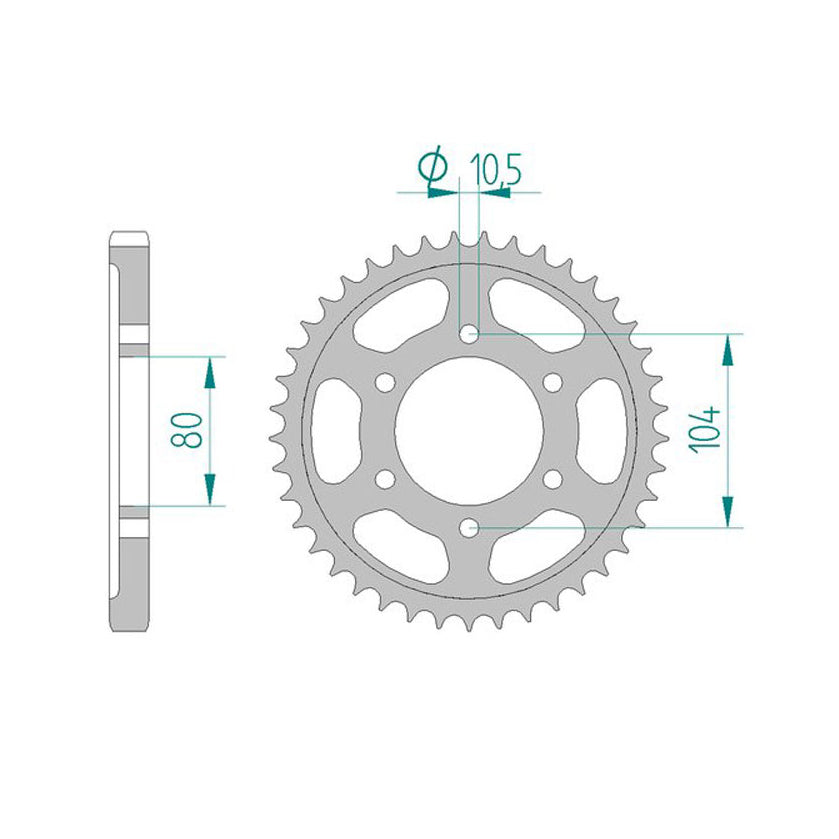 Sprocket Rear Aluminium CHT 488-46ED RK-B6829-46 JTR488 Afam 16604 - Special Order