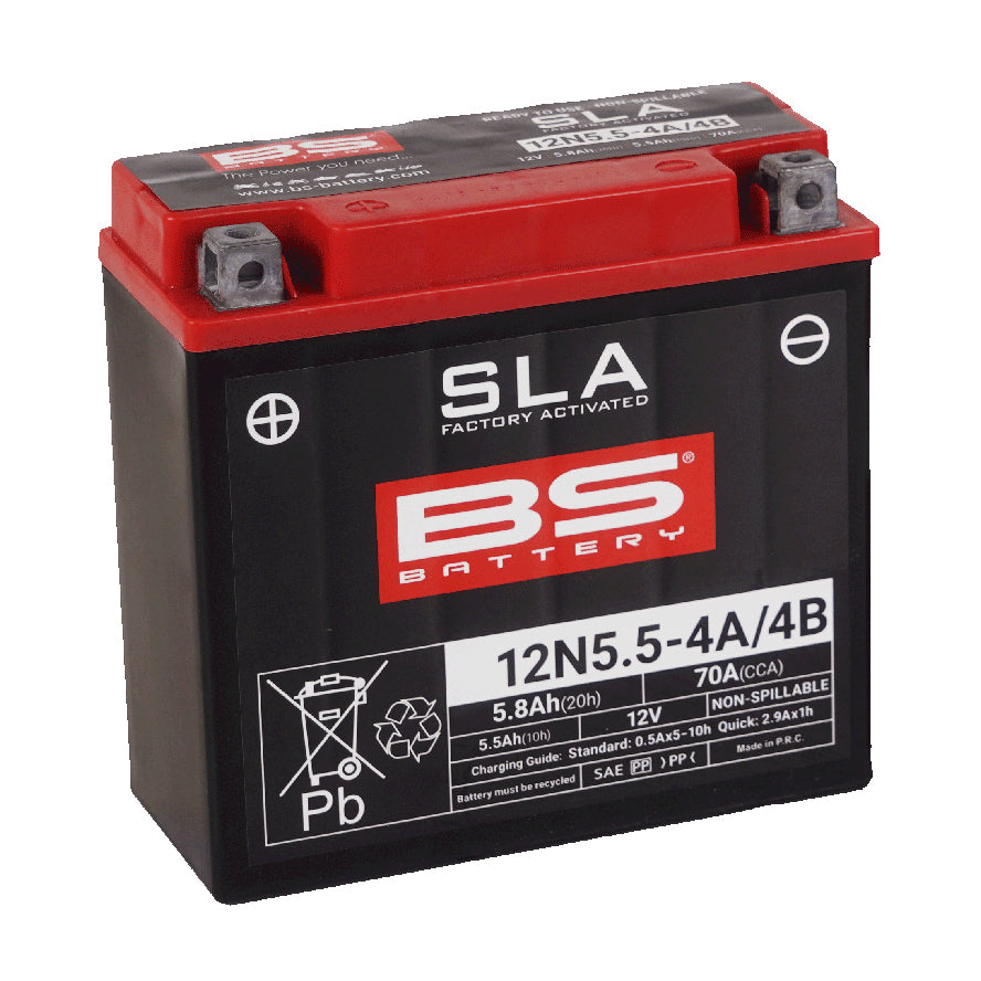 BS 12N5.5-4A SLA (12N5.5-4A/4B SLA) (WC) Factory Activated Battery