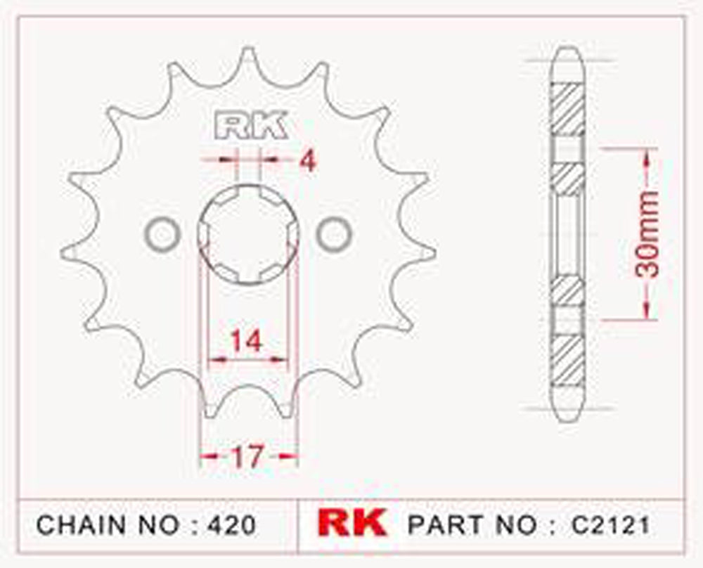 Sprocket Front RK-C2121-14 JTF249