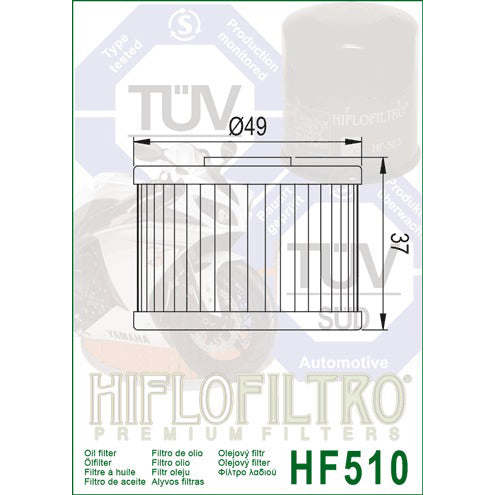 Hiflofiltro Oil Filter HF510