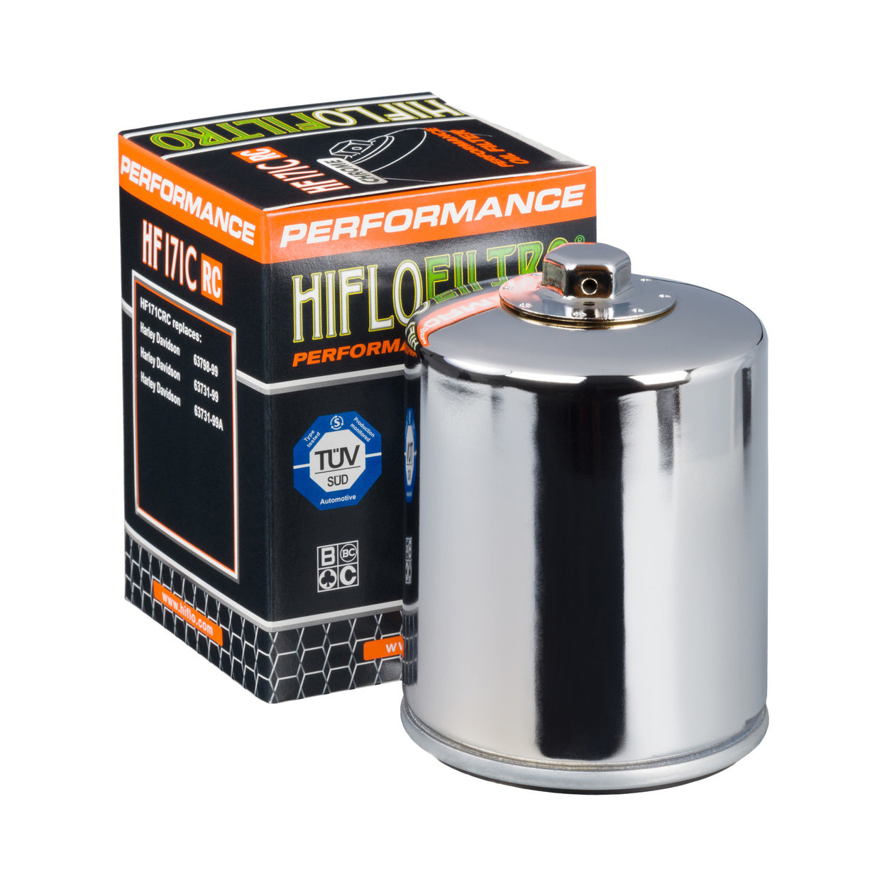 Hiflofiltro Racing Oil Filter Chrome Finish HF171CRC