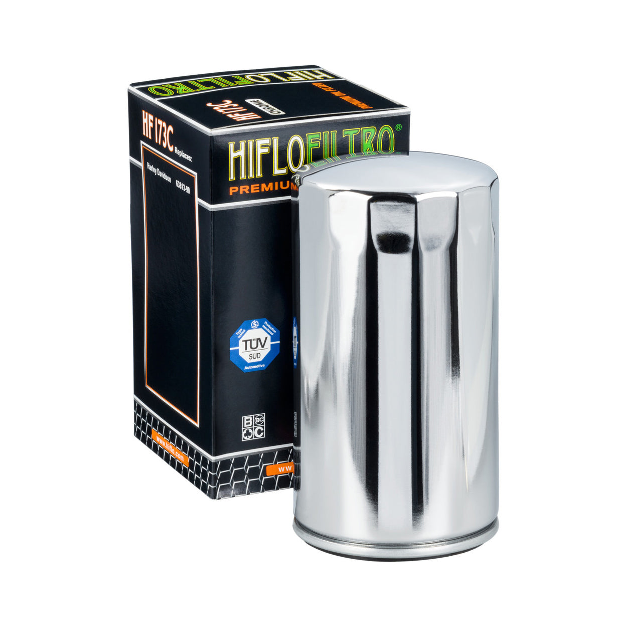 Hiflofiltro Oil Filter Chrome Finish HF173C