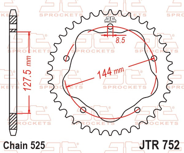 JT Rear Sprocket JTR752.45 - To Fit JTA750B Adapter
