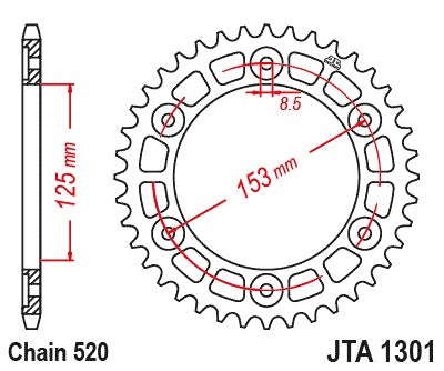 JT Racelite Aluminium Red Sprocket JTA1301.40RED