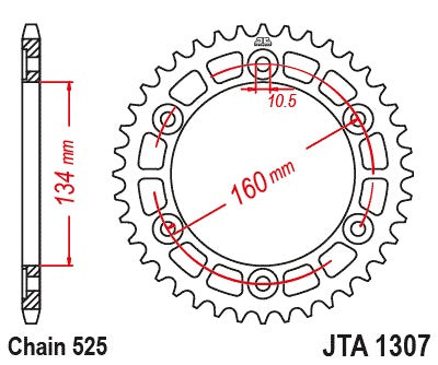 JT Racelite Aluminium Black Sprocket JTA1307.42BLK