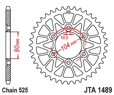 JT Racelite Aluminium Black Sprocket JTA1489.44BLK