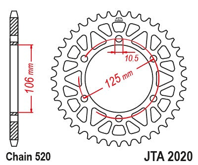 JT Racelite Aluminium Black Sprocket JTA2020.47BLK