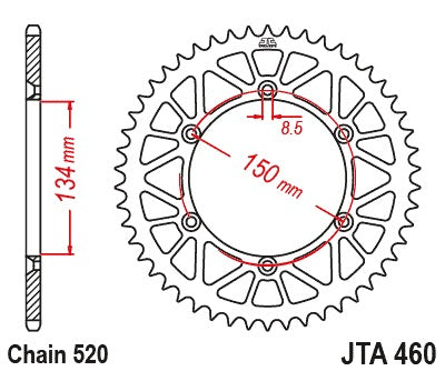 JT Racelite Aluminium Black Sprocket JTA460.47BLK