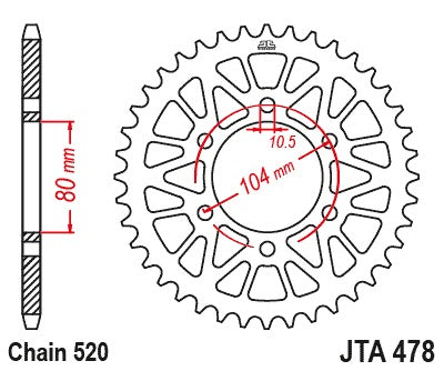 JT Racelite Aluminium Black Sprocket JTA478.42BLK