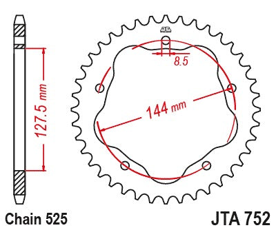 JT Racelite Aluminium Black Sprocket JTA752.40BLK