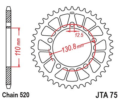 JT Racelite Aluminium Sprocket Carrier Sprocket JTA750B