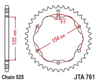 JT Racelite Aluminium Black Sprocket JTA761.38BLK