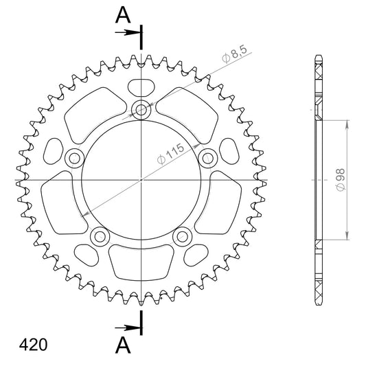 SuperSprox Rear Alloy MX RAL-4-46-BLK AP-BN56