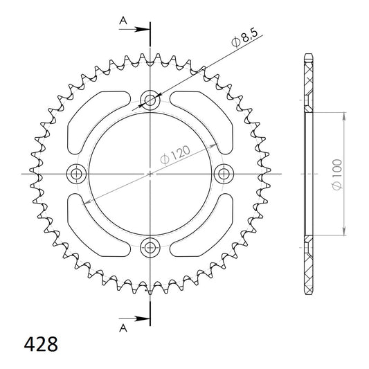 SuperSprox Rear Alloy MX RAL-998-47-Blue AP-BN35