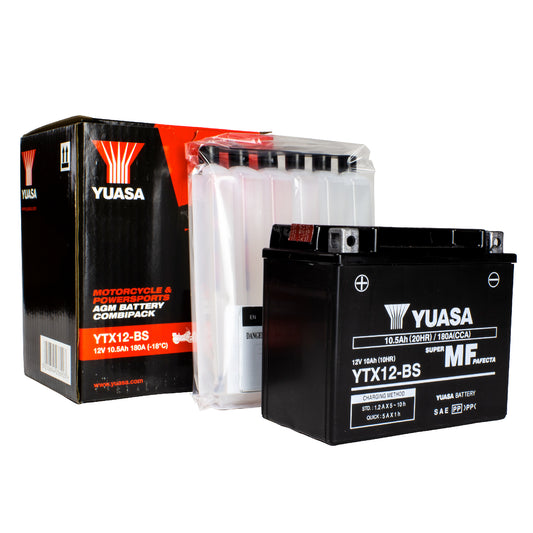 Yuasa YTX12-BS (CP) 12V Combi-Pack MF VRLA Battery