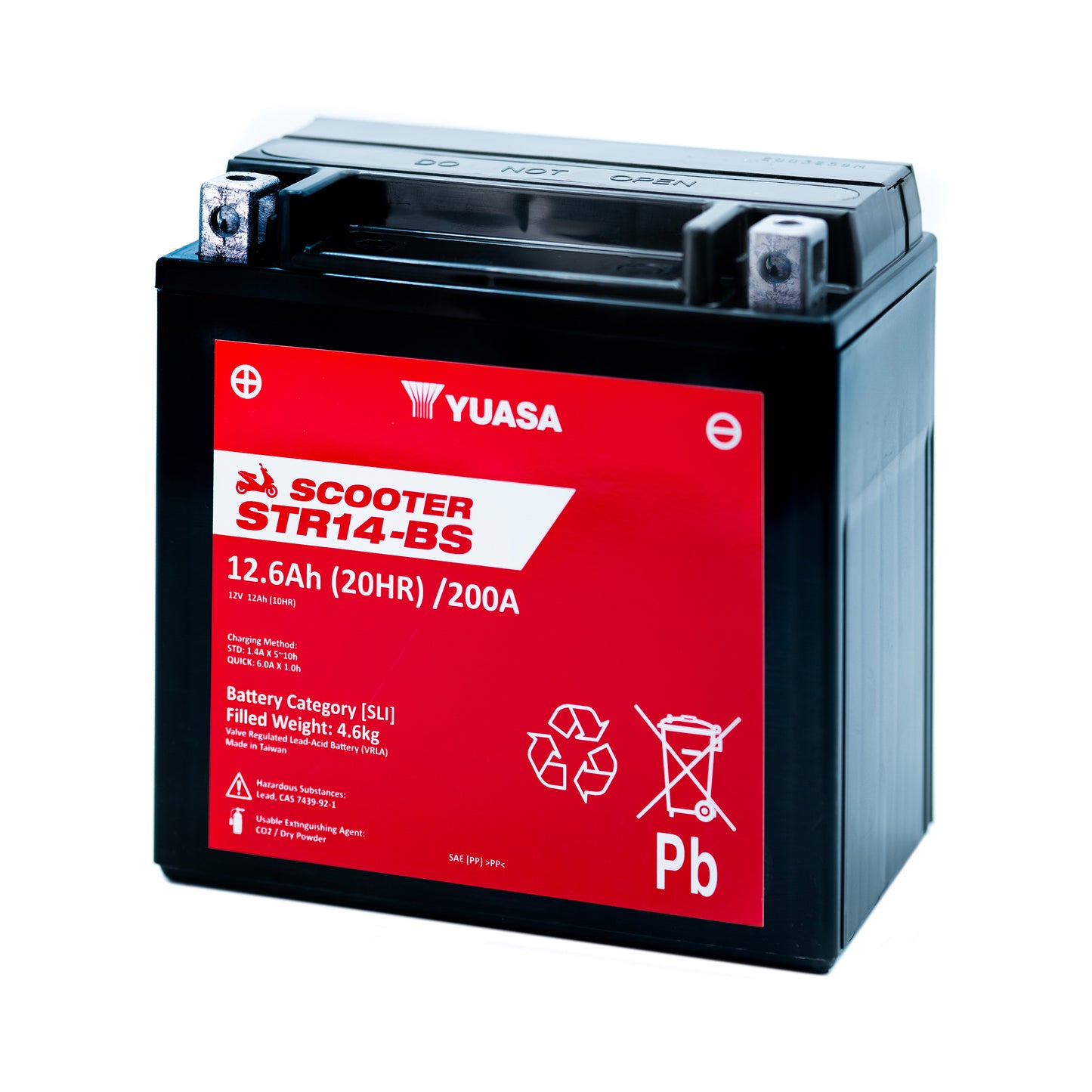 Yuasa STR14-BS (CP) (YTX14) 12V MF VRLA Scooter Battery