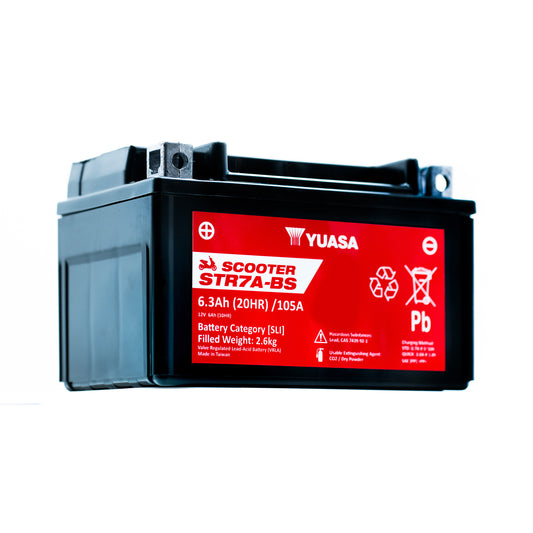 Yuasa STR7A-BS (CP) (YTX7A) 12V MF VRLA Scooter Battery