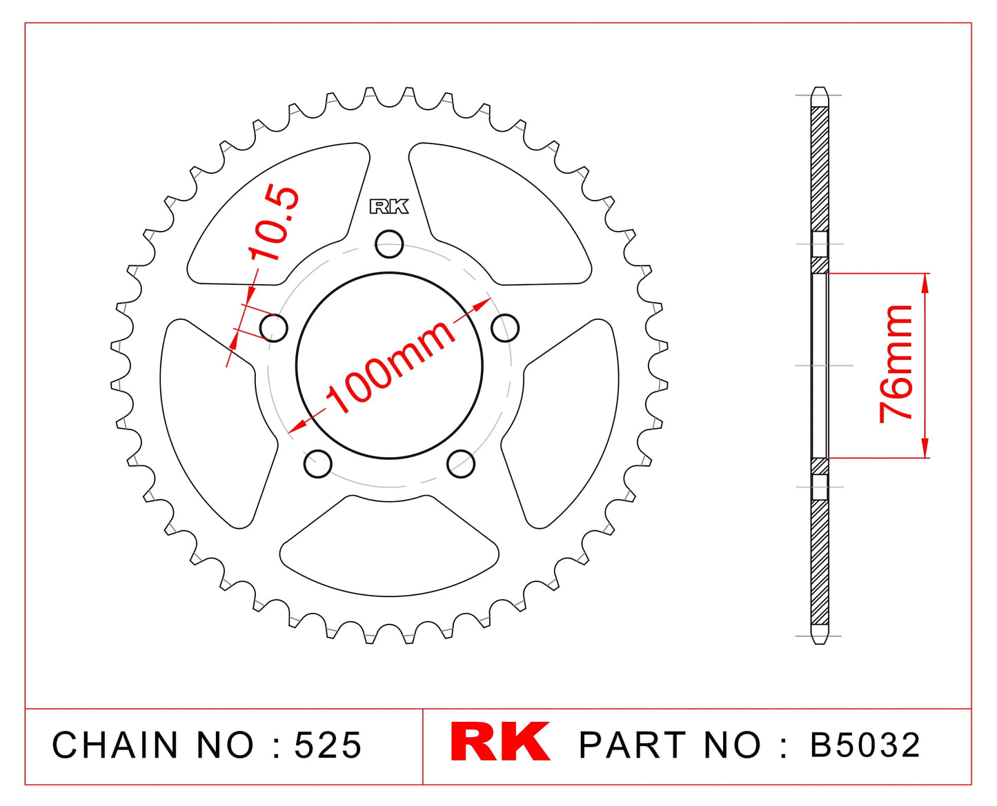 Sprocket Rear RK-B5032-39 525 pitch JTR15