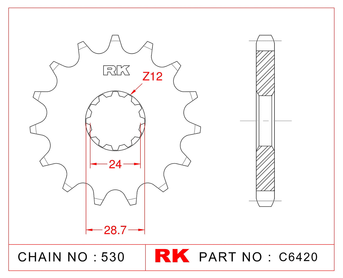 Sprocket Front RK-C6420-17 JTF517 Afam 24601