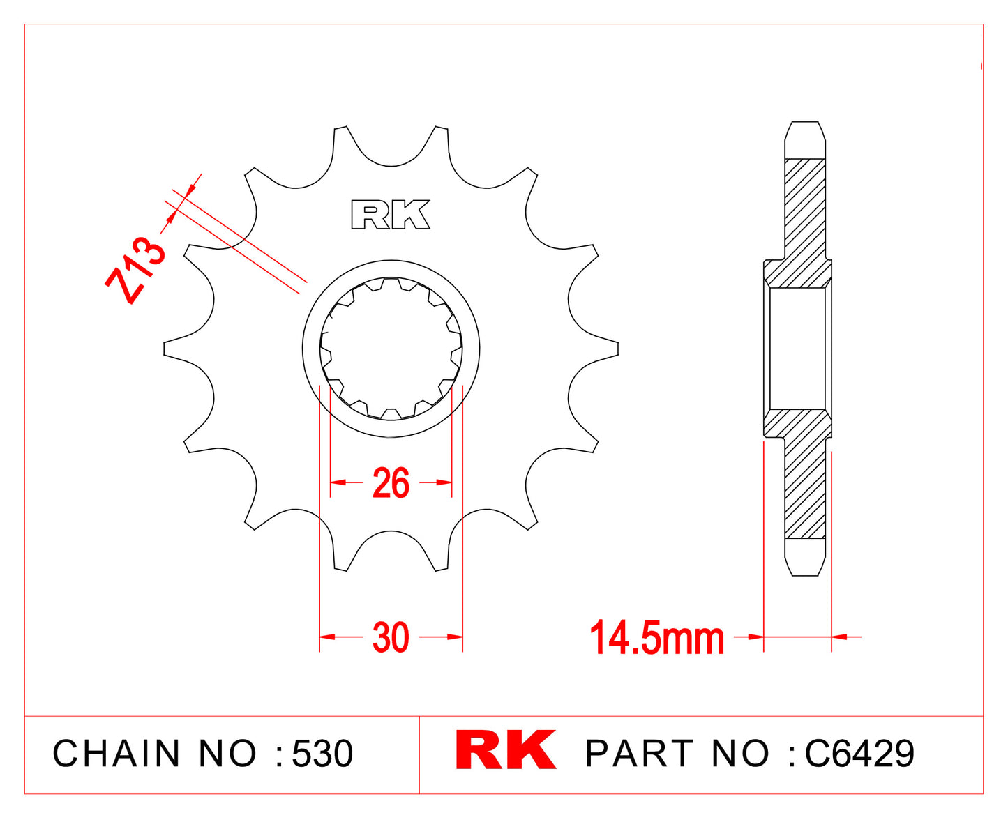 Sprocket Front RK C6429-18 JTF 1340-18