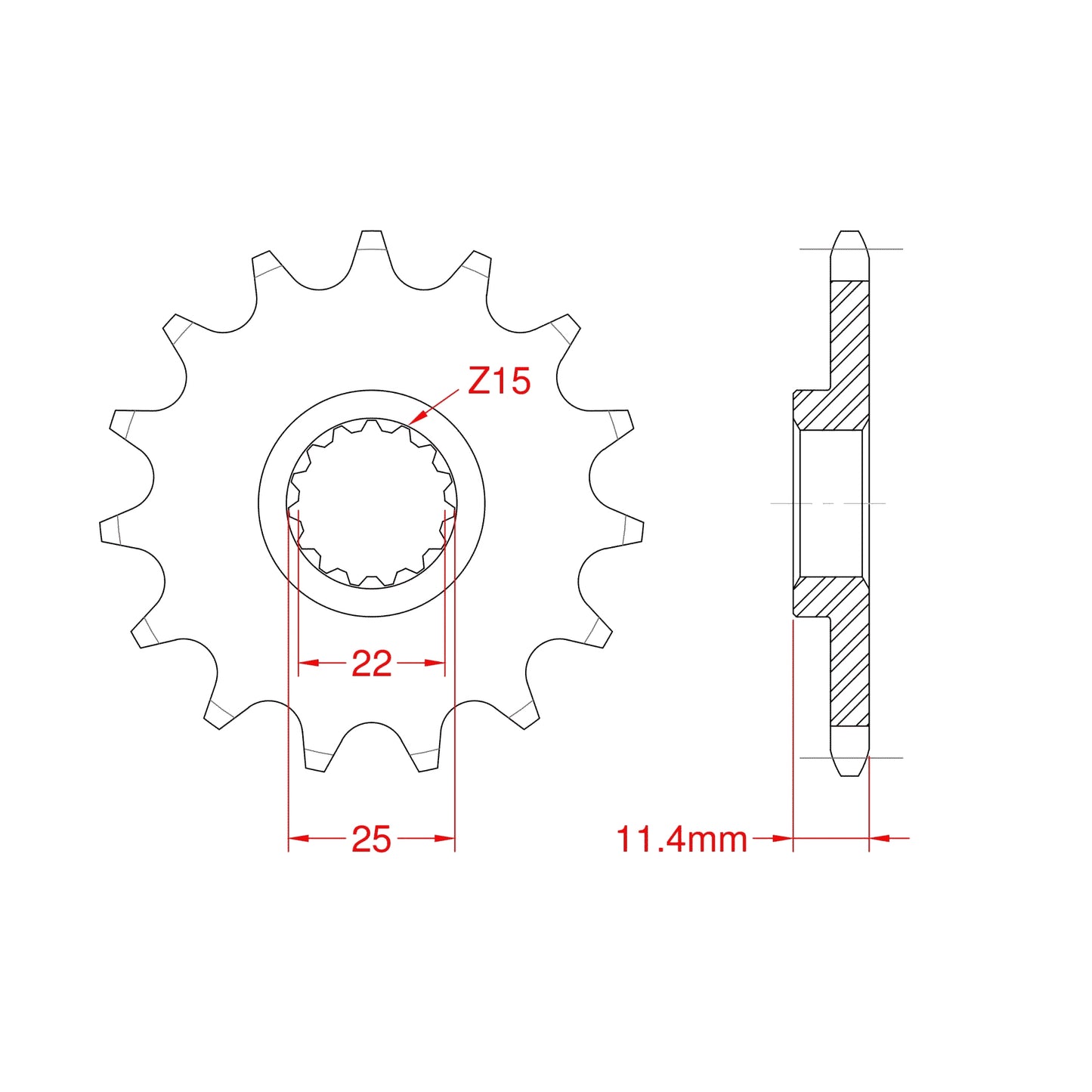 Sprocket Front RK-C4065-14 JTF1902 Afam 73303