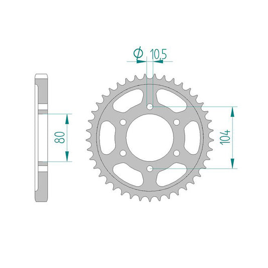 Sprocket Rear Aluminium CHT 488-46ED RK-B6829-46 JTR488 Afam 16604 - Special Order