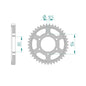 Sprocket Rear Aluminium CHT 488-46ED RK-B6829-46 JTR488 Afam 16604 - Special Order
