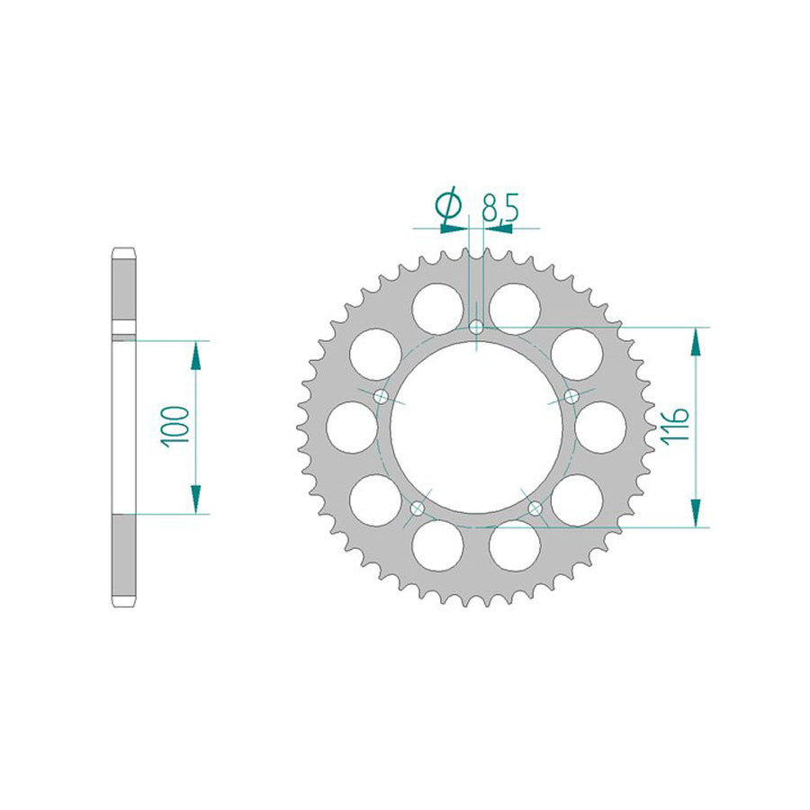 Sprocket Rear RK-B2175-44 JTR464 Afam 17100N - Special Order