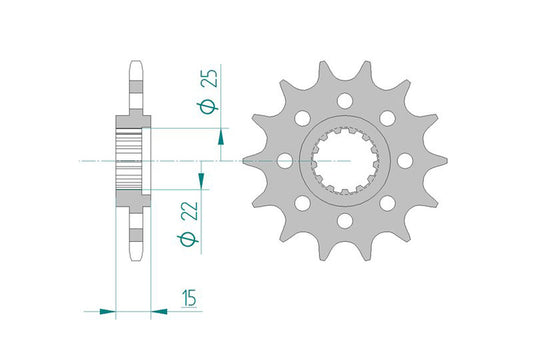 Sprocket Front Afam 24507-15 No JTF - Special Order