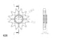 SuperSprox Front MX Sprocket CST-1907-12 JTF 1905 428 pitch