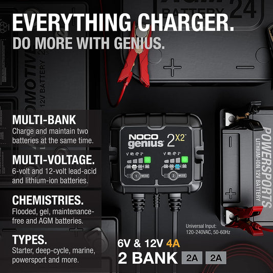 NOCO GENIUS 4A 2-Bank smart battery charger and maintainer
