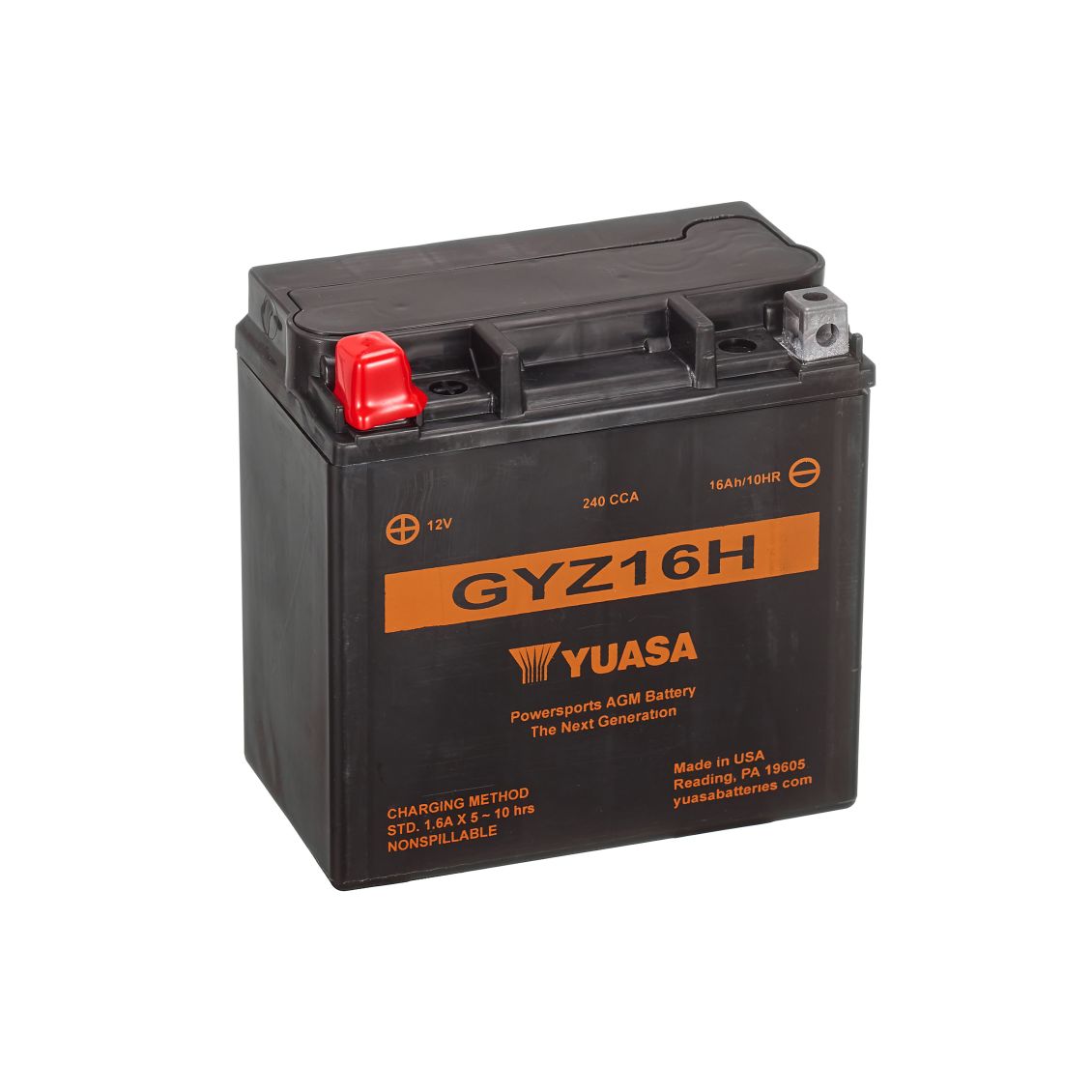 Yuasa GYZ16H (WC) 12V Factory Activated High Performance MF VRLA Battery