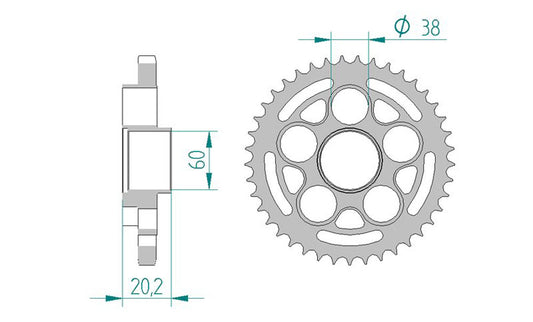 Sprocket Rear 2099-41 JTR752 AFAM 50800-41 *525 *pitch - Special Order