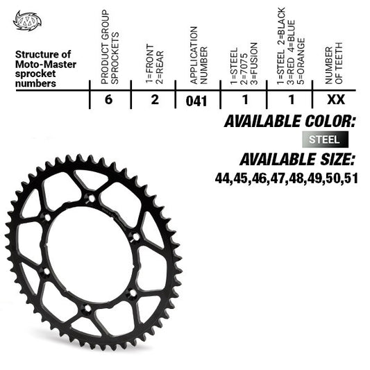 Moto-Master Steel Ultralight Rear Sprocket - 420-46 - KTM/Hqv/GasGas 65SX TC65 MC65 2025