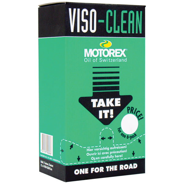 Motorex Visor Clean Box - Per 72 (12 Packs Of 6 Wipes Per Pack)