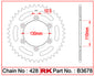Sprocket Rear RK B3678-56 JTR 1494-56 AFAM 16212-56