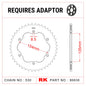 Sprocket Rear Quick-Change type RK B6638-40 For 530 CHAIN Needs* RK E0035 PCD3 Adaptor