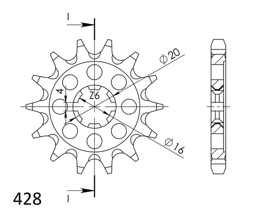 SuperSprox Front MX Grooved CST-555-13 (428 pich) JTF555