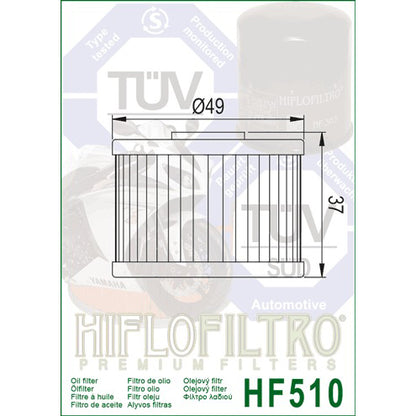 Hiflofiltro Oil Filter HF510