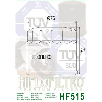 Hiflofiltro Oil Filter HF515