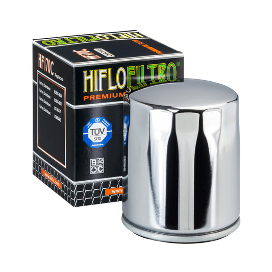 Hiflofiltro Oil Filter Chrome Finish HF170C