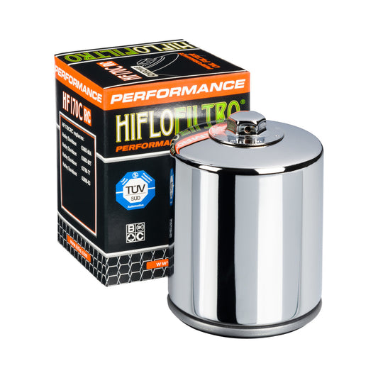 Hiflofiltro Racing Oil Filter Chrome Finish HF170CRC