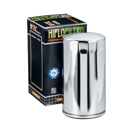 Hiflofiltro Oil Filter Chrome Finish HF173C