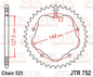 JT Rear Sprocket JTR752.39 - To Fit JTA750B Adapter