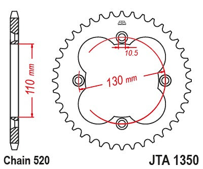 JT Racelite Aluminium Black Sprocket JTA1350.38BLK
