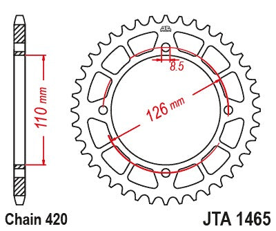 JT Racelite Aluminium Black Sprocket JTA1465.47BLK