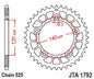 JT Racelite Aluminium Black Sprocket JTA1792.45BLK