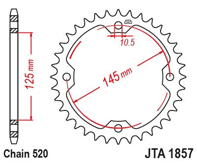 JT Racelite Aluminium Black Sprocket JTA1857.36BLK