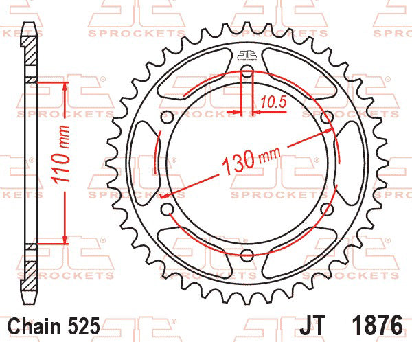 JT Racelite Aluminium Black Sprocket JTA1876.41BLK